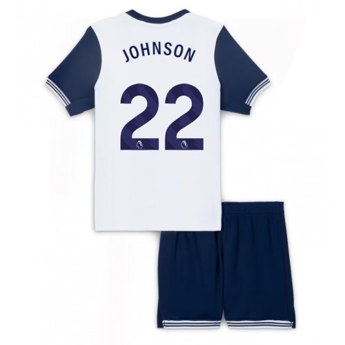 Fotballdrakt Barn Tottenham Hotspur Brennan Johnson #22 Hjemmedraktsett 2024-25 Kortermet (+ Korte bukser)